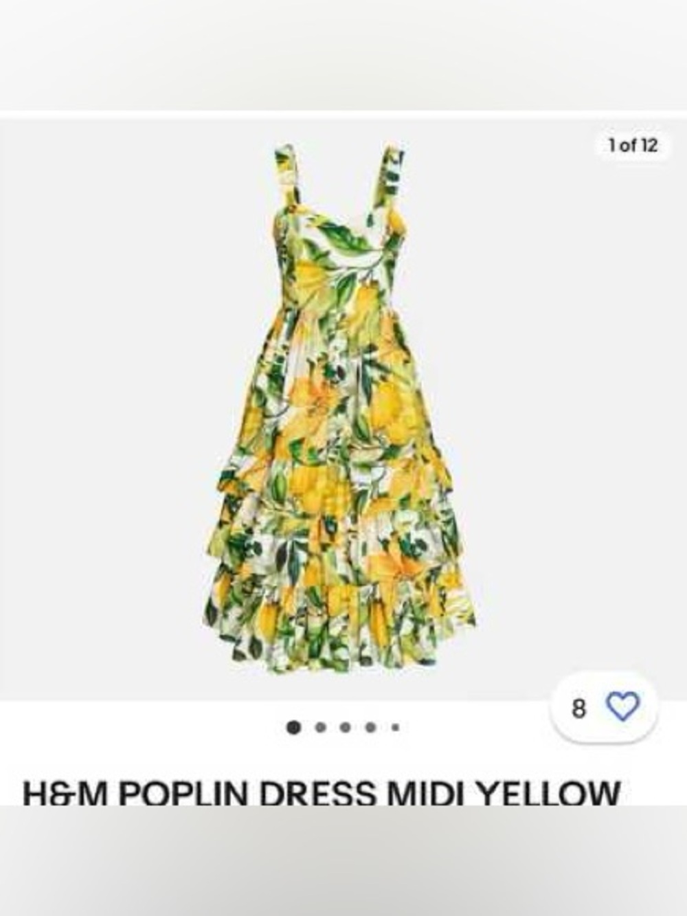 H&M poplin lemon print midi dress - Picture 10 of 10